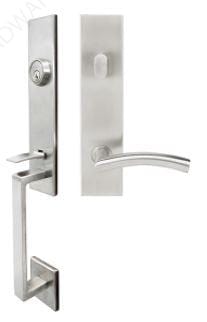 INOX Manhattan Handle Set with Brussels Inside Lever