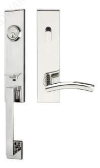 INOX Manhattan Handle Set with Brussels Inside Lever