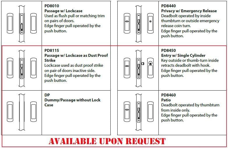 INOX PD8000 Arc Flush Pull for Sliding/Pocket Door Lock